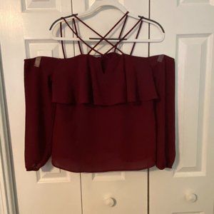 Charlotte Russe maroon off the shoulder top